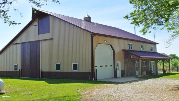 Residential Light Brown Barn Home
